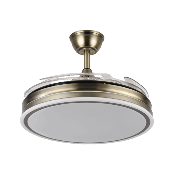 Ventilador aspas retráctiles Bayomo Cuero/Dorado, 59w, 107cms