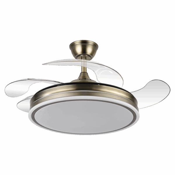 Ventilador aspas retráctiles Bayomo Cuero/Dorado, 59w, 107cms