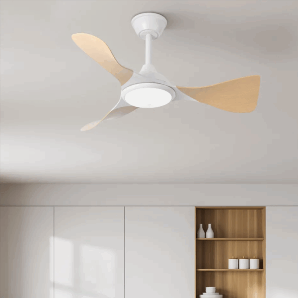 airevivo-ventilador-caiman-blanco-haya-ambiente Ventilador de techo DC Caimán Blanco/Haya, 36w, 89cm