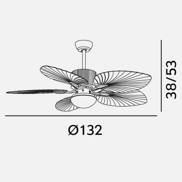 Ventilador DC Colla Negro/Marrón 26w, 132cm