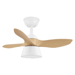 Ventilador de techo DC Cubico Blanco/Haya, 36w, 82cm