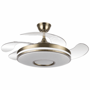 Ventilador aspas retráctiles Dani Cuero/Dorado, 59w, 107cms