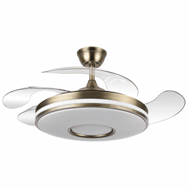 Ventilador aspas retráctiles Dani Cuero/Dorado, 59w, 91cms