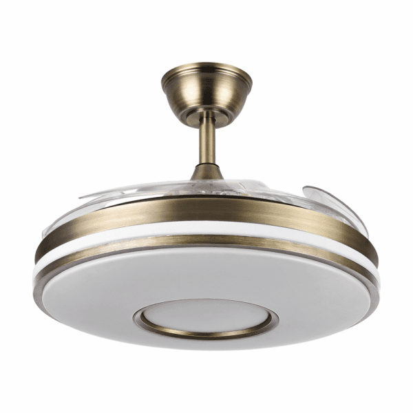 Ventilador aspas retráctiles Dani Cuero/Dorado, 59w, 107cms