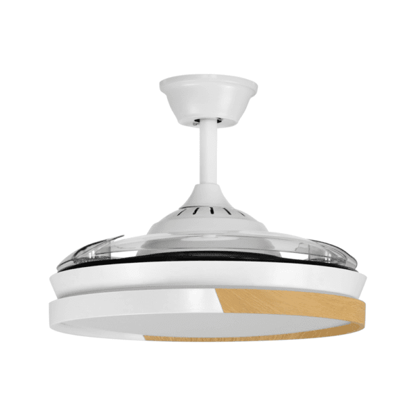 Ventilador aspas retráctiles Emperador Blanco/Haya, 72w, 108cms