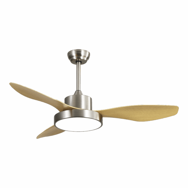 Ventilador de techo DC Hayate, Níquel/Haya, 48w, 120cm