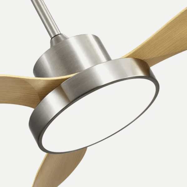 Ventilador de techo DC Hayate, Níquel/Haya, 48w, 120cm