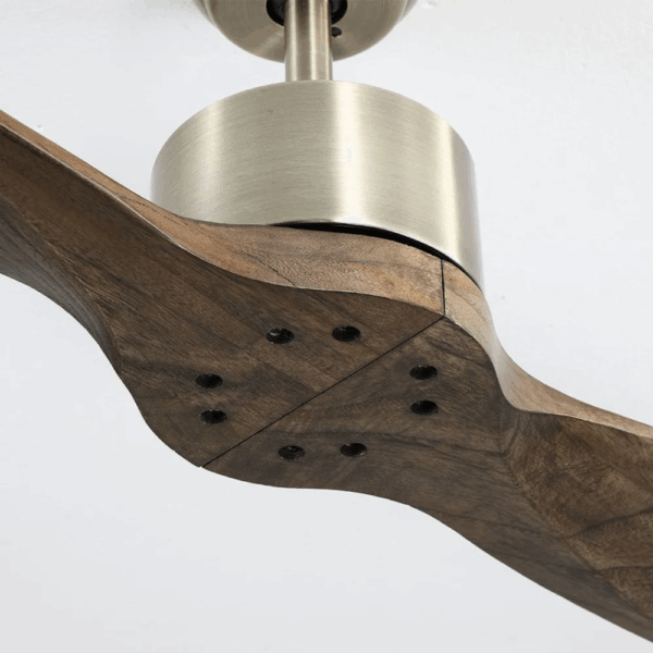 Ventilador de techo DC Leste Cuero-Dorado/Roble, 22w, 132cm