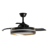 Ventilador aspas retráctiles Mandarín Negro-Oro 72w, 108cm