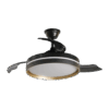 Ventilador aspas retráctiles Mandarín Negro-Oro 72w, 108cm