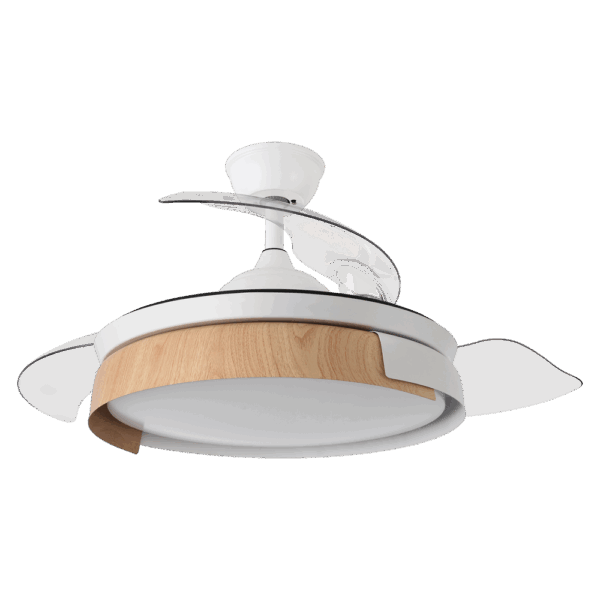 Ventilador aspas retráctiles Provenza Blanco/Haya, 72w, 107cms
