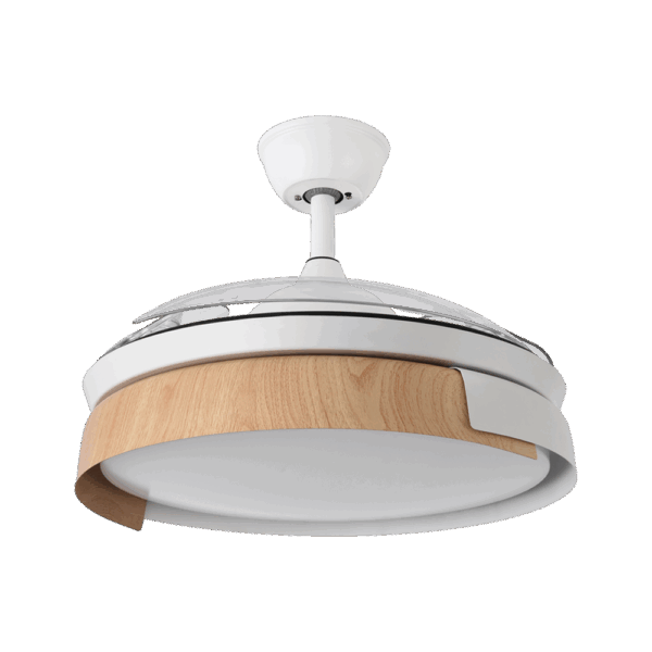 Ventilador aspas retráctiles Provenza Blanco/Haya, 72w, 107cms