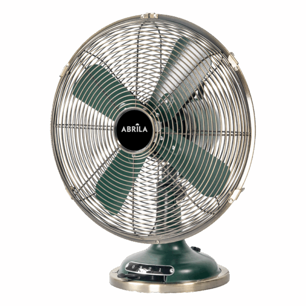 Ventilador de sobremesa vintage Capitolio, Oliva/Cuero, 37w