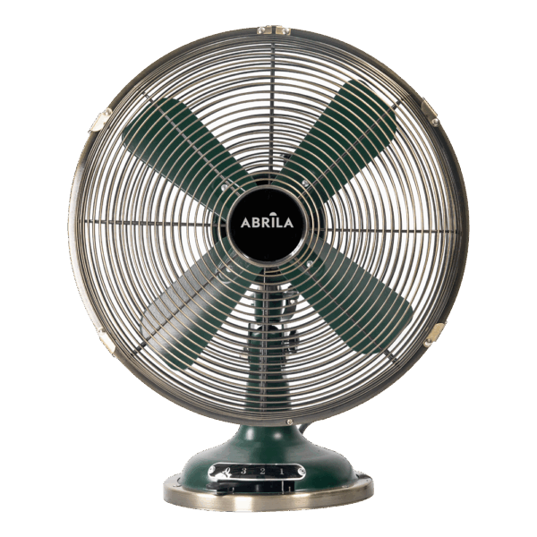 Ventilador de sobremesa vintage Capitolio, Oliva/Cuero, 37w