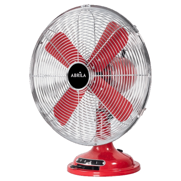 Ventilador de sobremesa vintage Capitolio, Rojo/Cromo, 37w