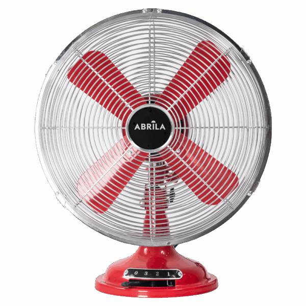 Ventilador de sobremesa vintage Capitolio, Rojo/Cromo, 37w