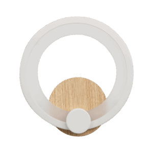 airevivo-aplique-sidney Aplique de pared Sydney 10w, 4000k, Blanco/Madera Clara, 19,5x19x5cm