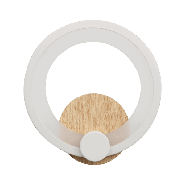 airevivo-aplique-sidney Aplique de pared Sydney 10w, 4000k, Blanco/Madera Clara, 19,5x19x5cm