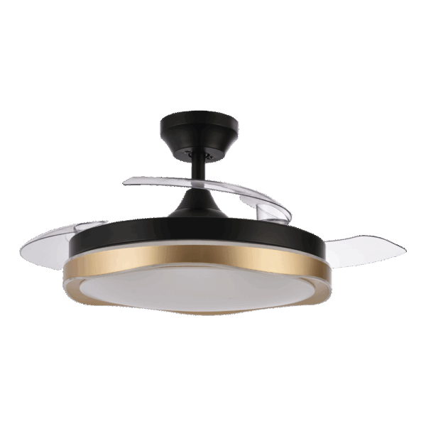 Ventilador aspas retráctiles Blondi Negro/Oro, 72w, 107cm