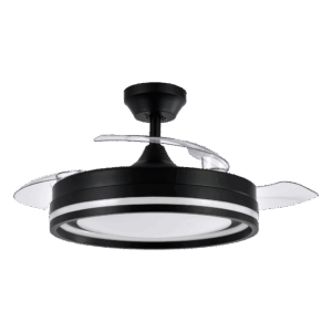 Ventilador aspas retráctiles Cerrato Negro, 72w, 107cms