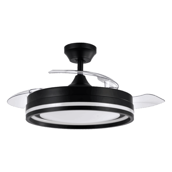 Ventilador aspas retráctiles Cerrato Negro, 72w, 107cms