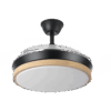 Ventilador aspas retráctiles Evros Negro/Madera, 72w, 107cms