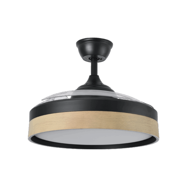 Ventilador aspas retráctiles Iglú Negro/Madera, 59w, 107cms