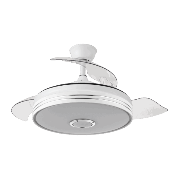 airevivo-ventilador-matanuska-bluethooth Ventilador Matanuska Blanco, aspas retráctiles, LED y Bluethooth, 72w, 108cm