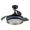 Ventilador aspas retráctiles Nalón Negro/Oro 48w, 91cm/diámetro