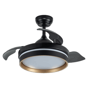 airevivo-ventilador-nalon Ventilador aspas retráctiles Nalón Negro/Oro 48w, 91cm/diámetro