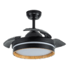 Ventilador aspas retráctiles Nalón Negro/Madera, 48w, 91cms