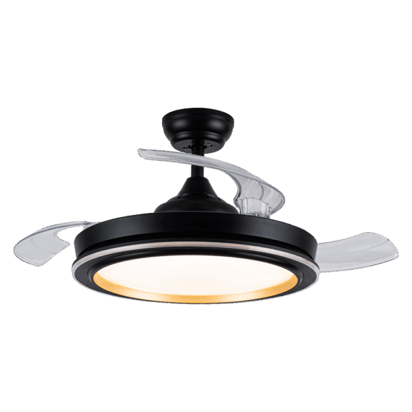 Ventilador aspas retráctiles Picolo Negro/Oro, 72w, 106cm