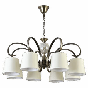 Lámpara Concordia 8xe14 Cuero Pantalla Beige