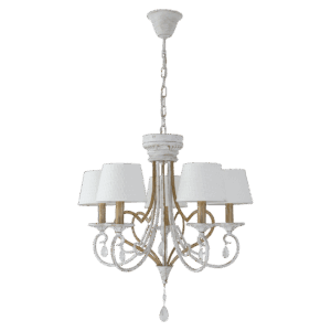 Lámpara Crasas 5xe14 Blanco/Oro