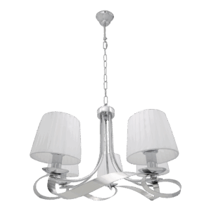 airevivo-lampara-baeza-cromo-5e Lámpara Baeza 5xe14 Cromo Pantalla Blanca