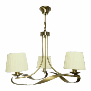 Lámpara Baeza 3xe14 Cuero Pantalla Beige