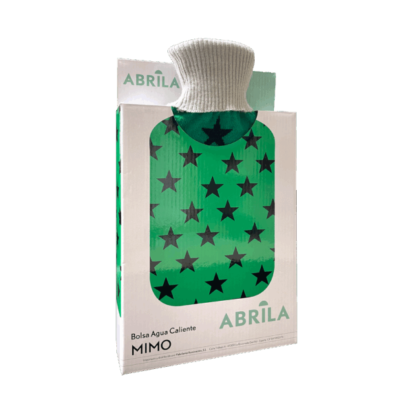 Bolsa Agua Caliente Mimo 1,7l Forro Verde Estrellas 20x32x4cm