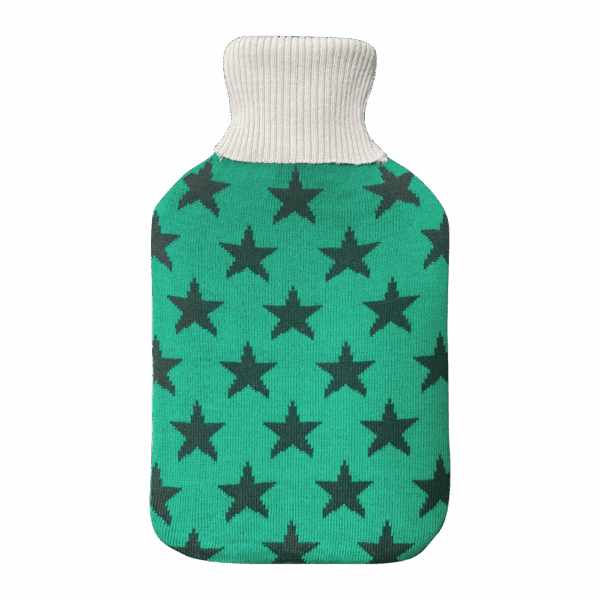 Bolsa Agua Caliente Mimo 1,7l Forro Verde Estrellas 20x32x4cm