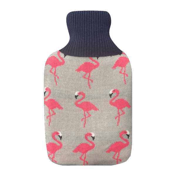 Bolsa Agua Caliente Mimo 1,7l Forro Gris Flamencos 20x32x4cm