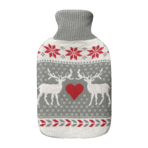 Bolsa Agua Caliente Mimo 1,7l Forro Gris/Rojo Renos 20x32x4cm