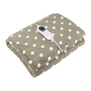 Manta Eléctrica Pinilla Lunares Marron/Blanco 120w 160x120cm 3 niveles de calor