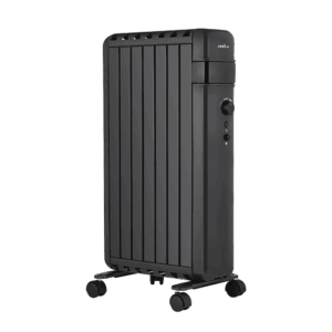 Radiador Aceite Polonia 1500w Negro Aletas Cerradas 7 elementos 3 potencias