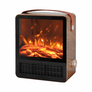 Termoventilador Cerámico PTC Caleta 1500w Marrón 2 potencias Efecto Llama