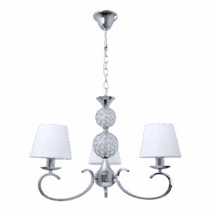 Lampara Ordoñez 3xe14 Cromo Pantalla Blanca