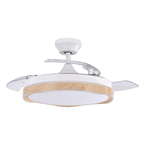 Ventilador aspas retráctiles Blondi, Blanco/Haya, 72w, 107cm