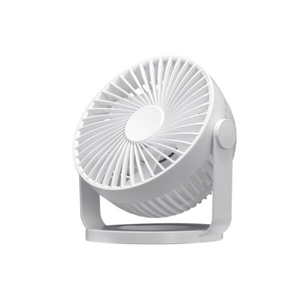 Miniventilador Sobremesa Bretaña Blanco 5w 3+1velocidades Recargable Alimentacion Usb Orientable 5aspas 17x15x11,5cm