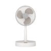 Ventilador Inalambrico Dc Portatil Jerico Blanco/gris 5w 3vel Recargable, Alim.usb, Orientable 3aspas Regx17x17cm