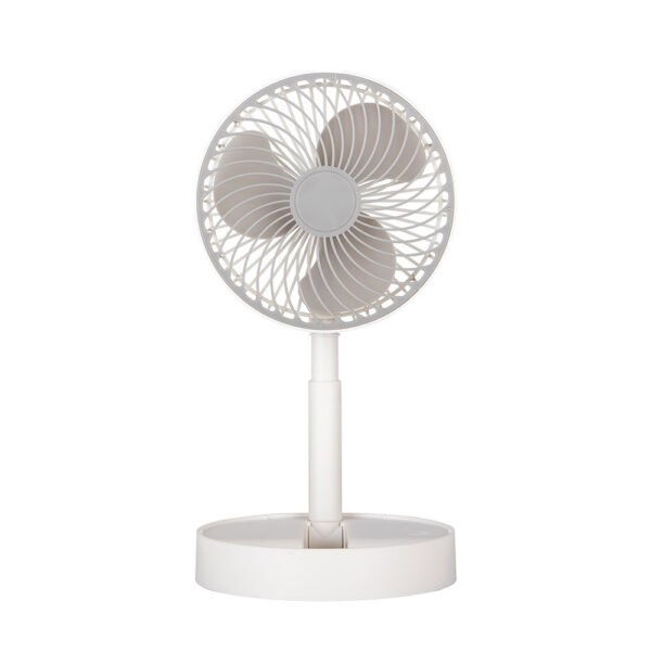 Ventilador Inalambrico Dc Portatil Jerico Blanco/gris 5w 3vel Recargable, Alim.usb, Orientable 3aspas Regx17x17cm
