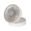 Ventilador Inalambrico Dc Portatil Jerico Blanco/gris 5w 3vel Recargable, Alim.usb, Orientable 3aspas Regx17x17cm