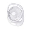 Ventilador Inalambrico Sobremesa Aguila Blanco 5w 3vel Recargable C/luz, Alim.usb Orientable 180º 3asp 30x25x8 CM